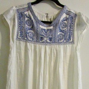 Joie embroidered cap sleeve blouse